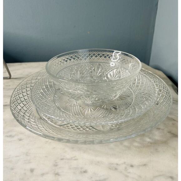 New Cristal D'Arques Durand Vintage Set (1) Dinner (1) Lunch Plate (1) Bowl - Picture 2 of 16